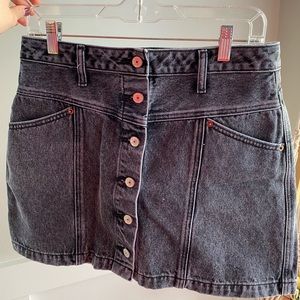 Black denim Abercrombie natural rise skirt.